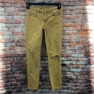 American Eagle Crop Jeggings Goldenrod Size 2